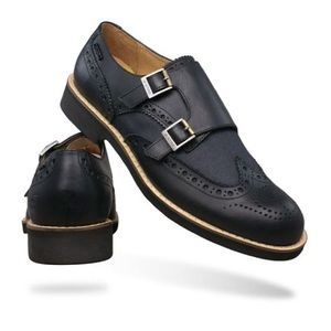 G-Star RAW ETON Monk Black Leather with Denim BNWT